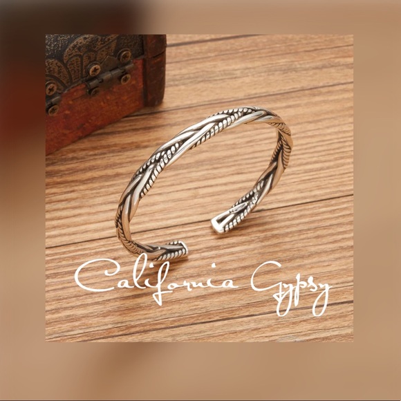 S925 Braided Sterling Silver Mens Bracelet - Picture 9 of 11